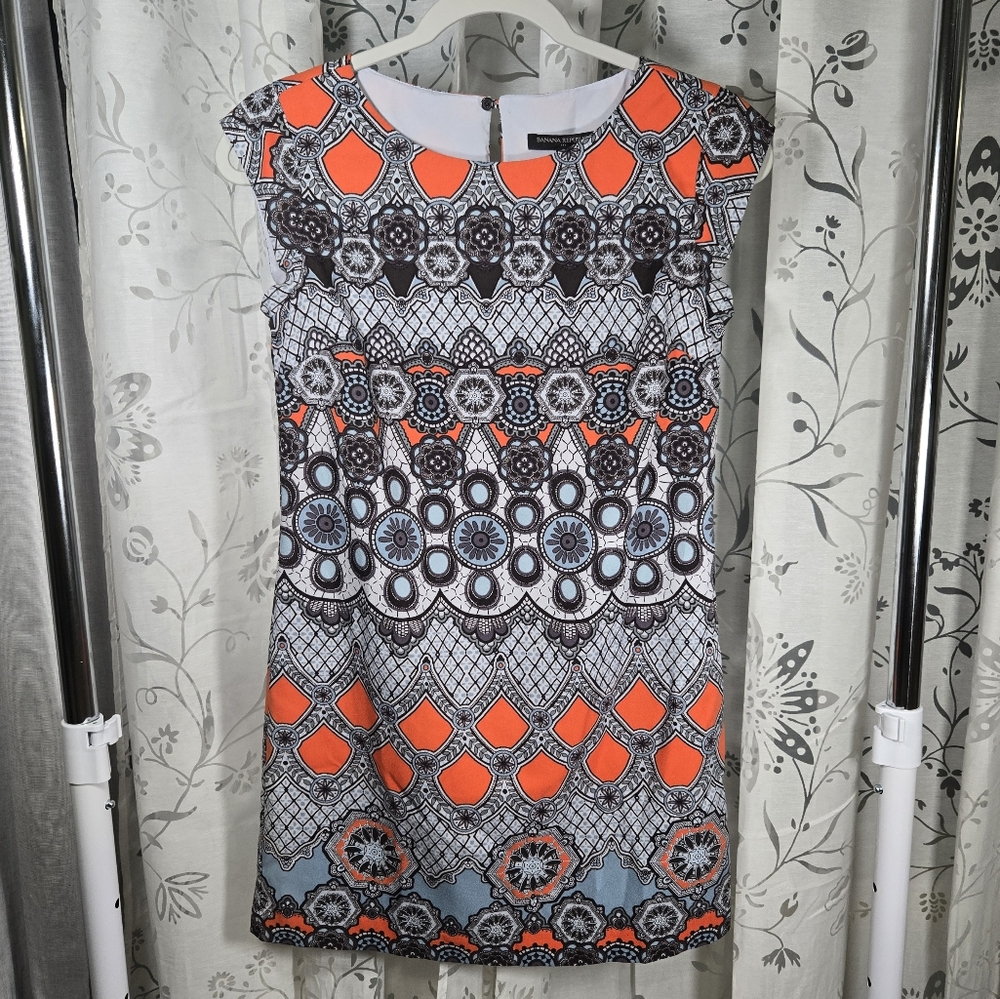 Banana Republic Geometric Print Shift Dress Women's Size 0